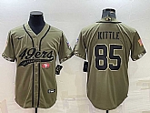Men's San Francisco 49ers #85 George Kittle 2022 Olive Salute to Service Cool Base Stitched Baseball Jersey,baseball caps,new era cap wholesale,wholesale hats